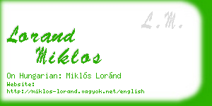 lorand miklos business card